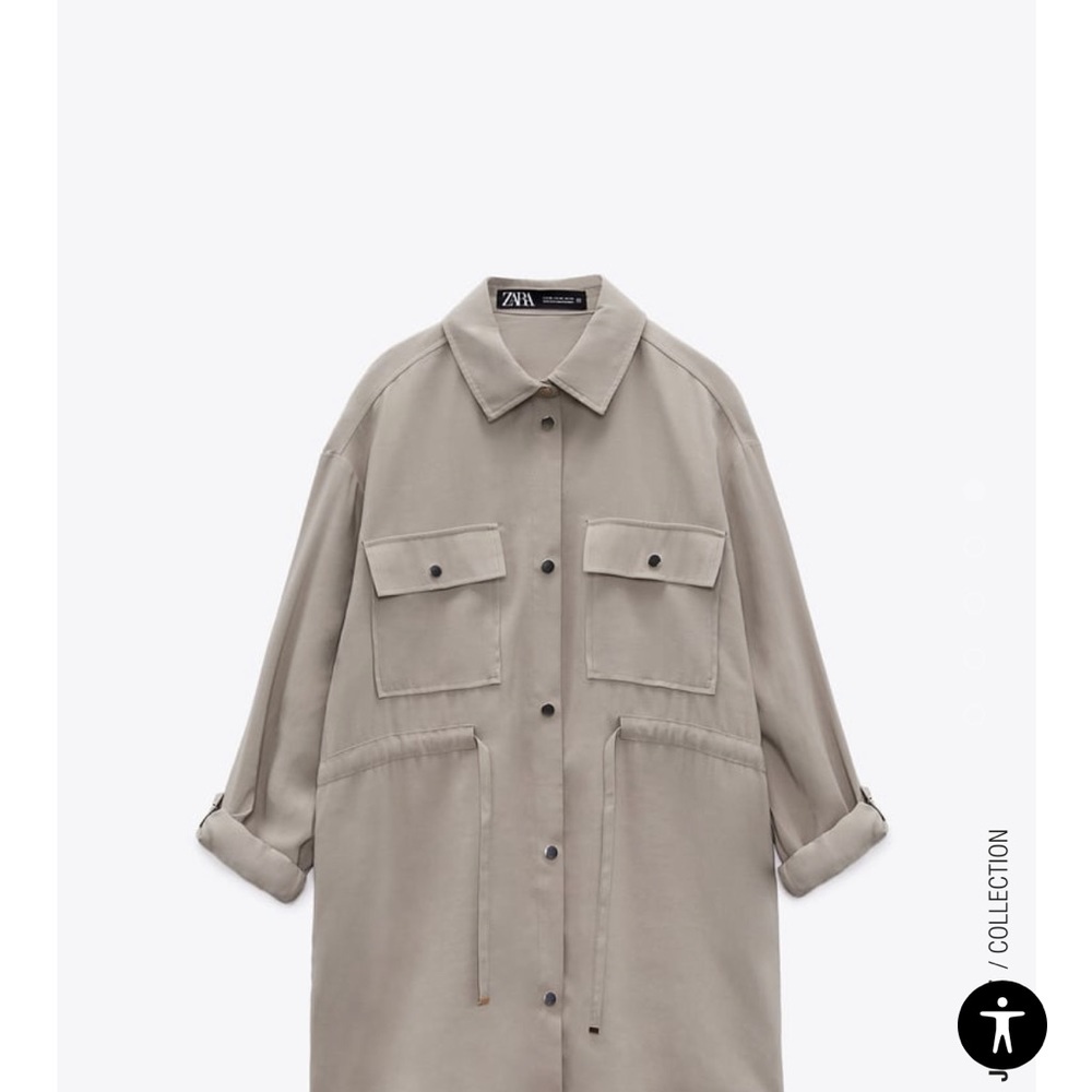 Zara relaxed fit over shirt in sand color